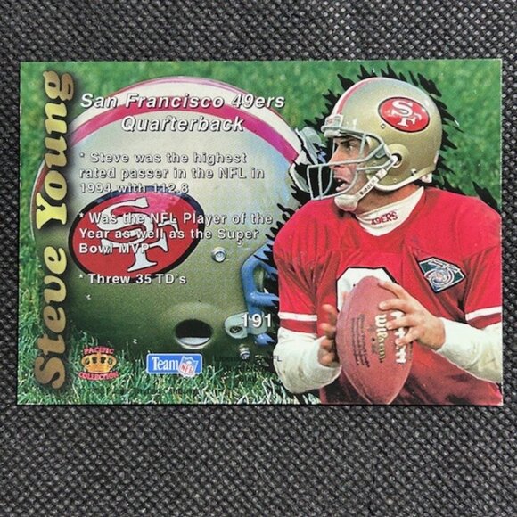 1999 Pacific Collection Steve Young Silver Holo # 191 San Francisco 49ers HOF - Picture 2 of 2